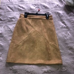 tan suede skirt